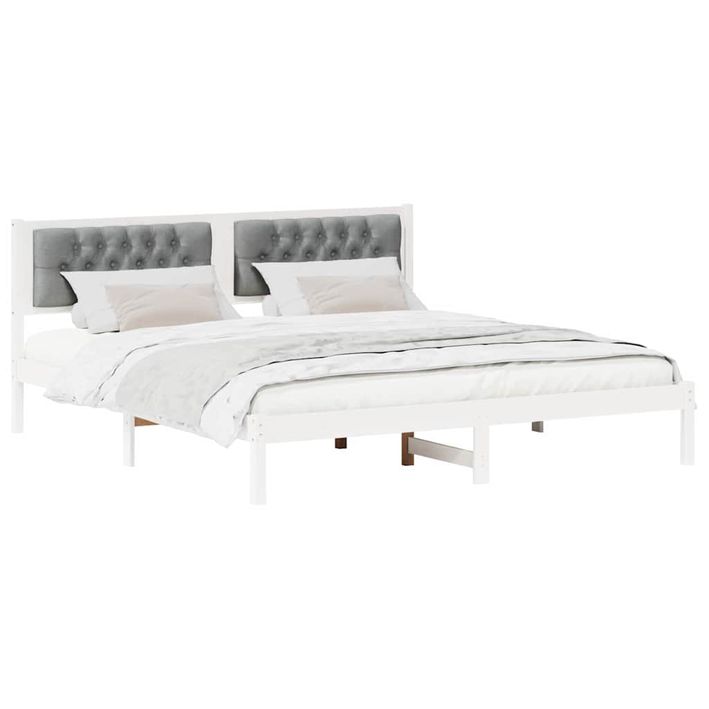 Bed Frame with Headboard Light Grey 160 x 200 cm Fabric